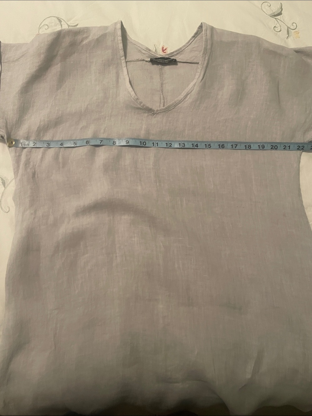 Francesca Bettini Linen V-Neck Midi Dress - Picture 7 of 9